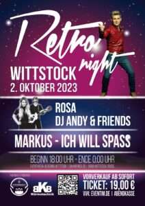 Retro Night 2. Oktober 2023 Eventarena